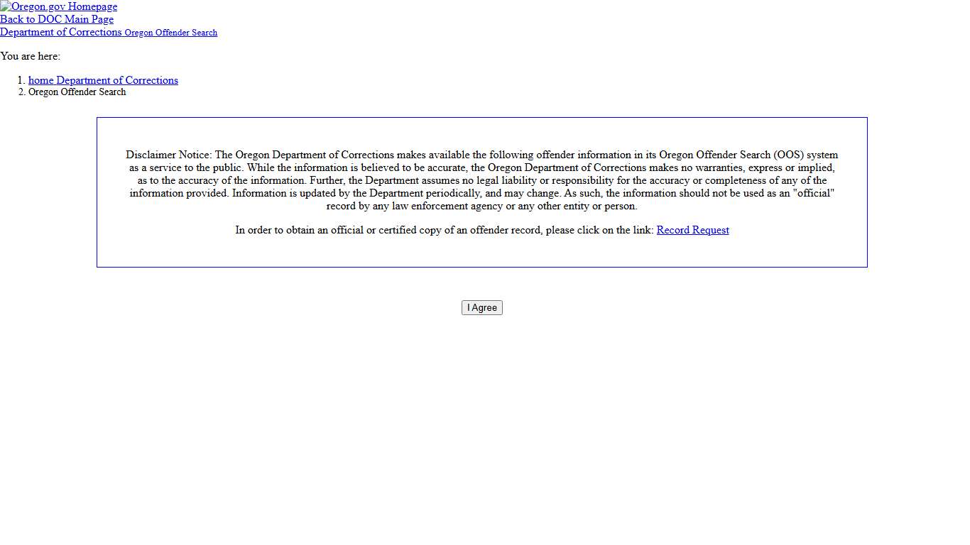 Oregon Offender Search
